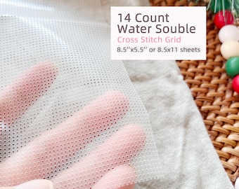 14 count Water-Soluble Cross-Stitch Canvas sheet , Washable Cross stitch grid