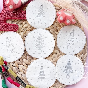 Ornamentenboom Gepersonaliseerde borduurornamenten, brief stok en steek, stokborduurwerk, kerstversieringen 2024, kerstcadeau