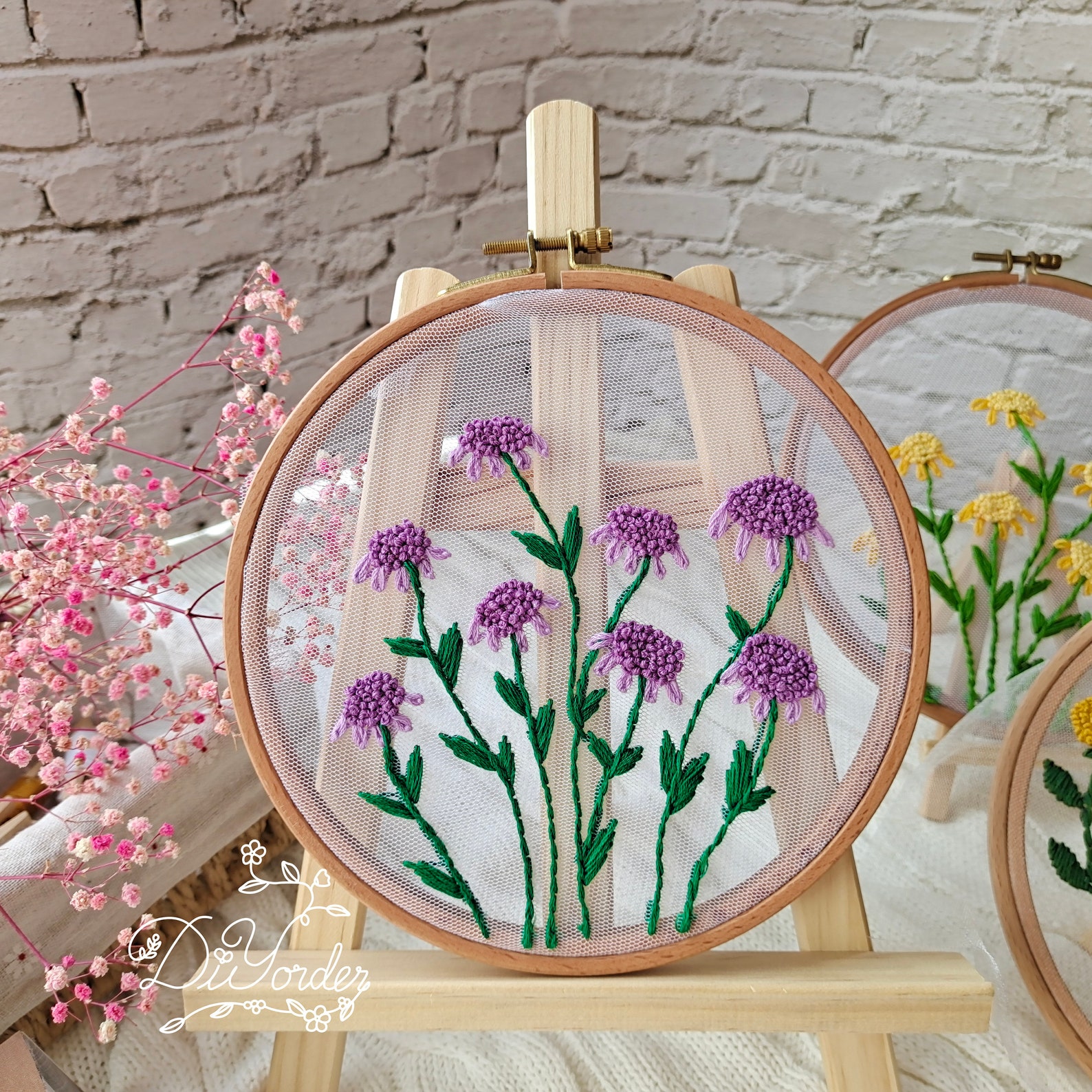 DIY Crafthandmade Embroidery Embroidery Kit Flower Etsy