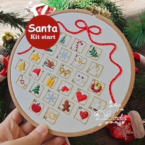 Kit per ricamo di decorazioni natalizie a forma di fiocco di neve: ricordo fai da te per le feste