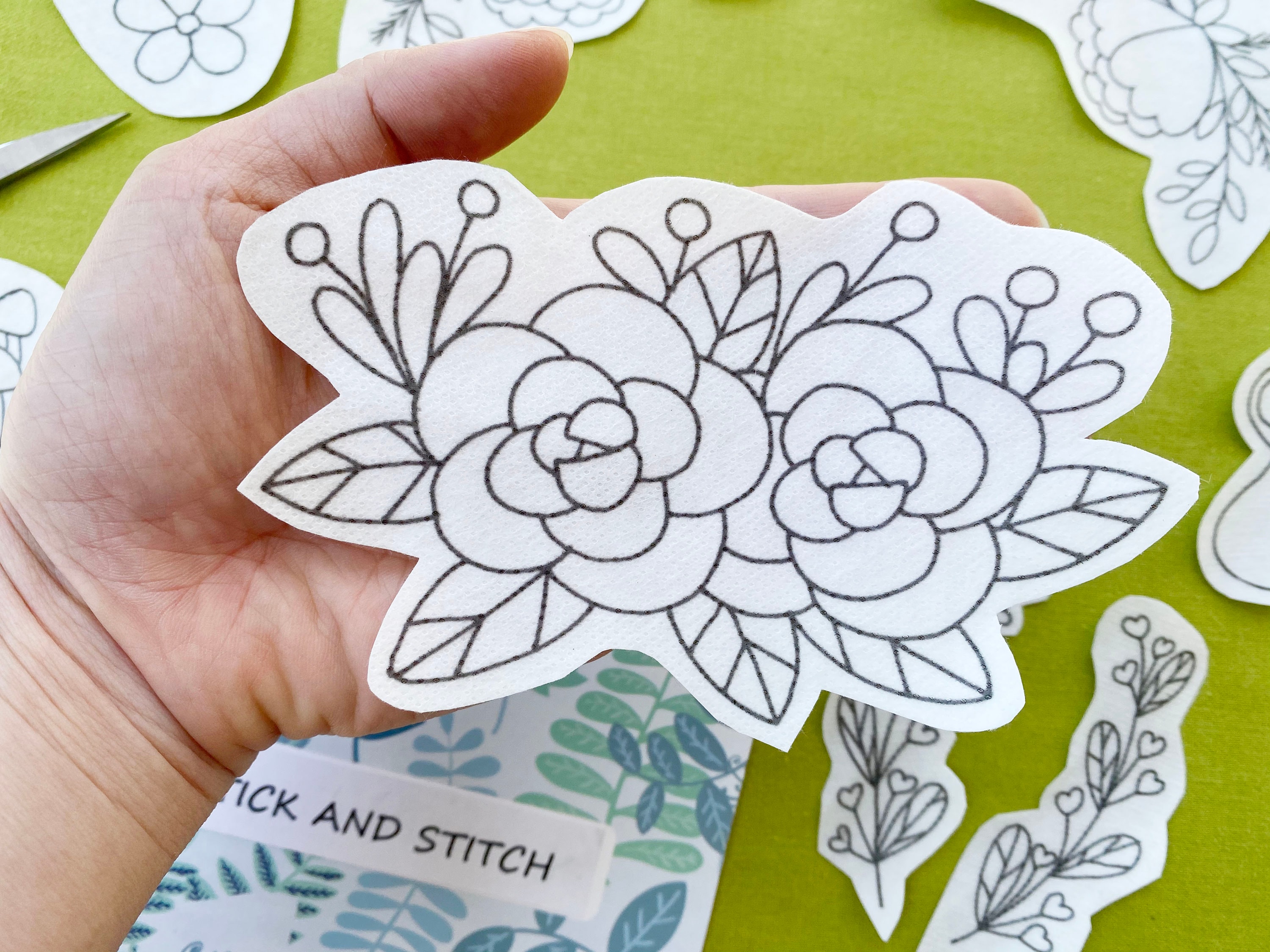 9 kinds Stick and Stitch Embroidery Bag stick Flower | Etsy
