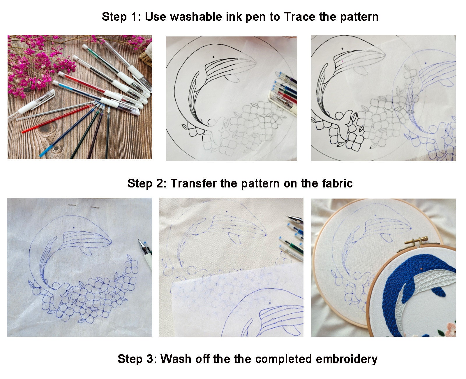 Embroidery Transfer Paper, Patterned Transfer Paper, Manual DIY