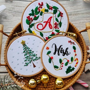 Carta personalizada Kit de bordado de adornos navideños - Adorno de Navidad, regalo de Navidad, Decoración de Navidad, arte de Navidad, Kit de bordado