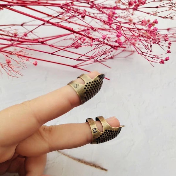 Brass Sewing Thimble Finger Protector: Embroidery Needlework Tool