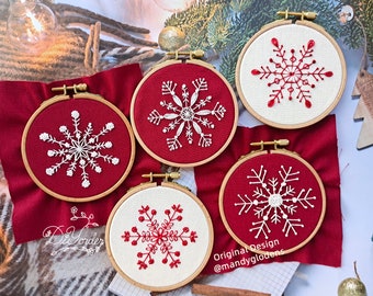 2025 Snowflake Christmas Ornament Embroidery Kit: DIY Holiday Keepsake