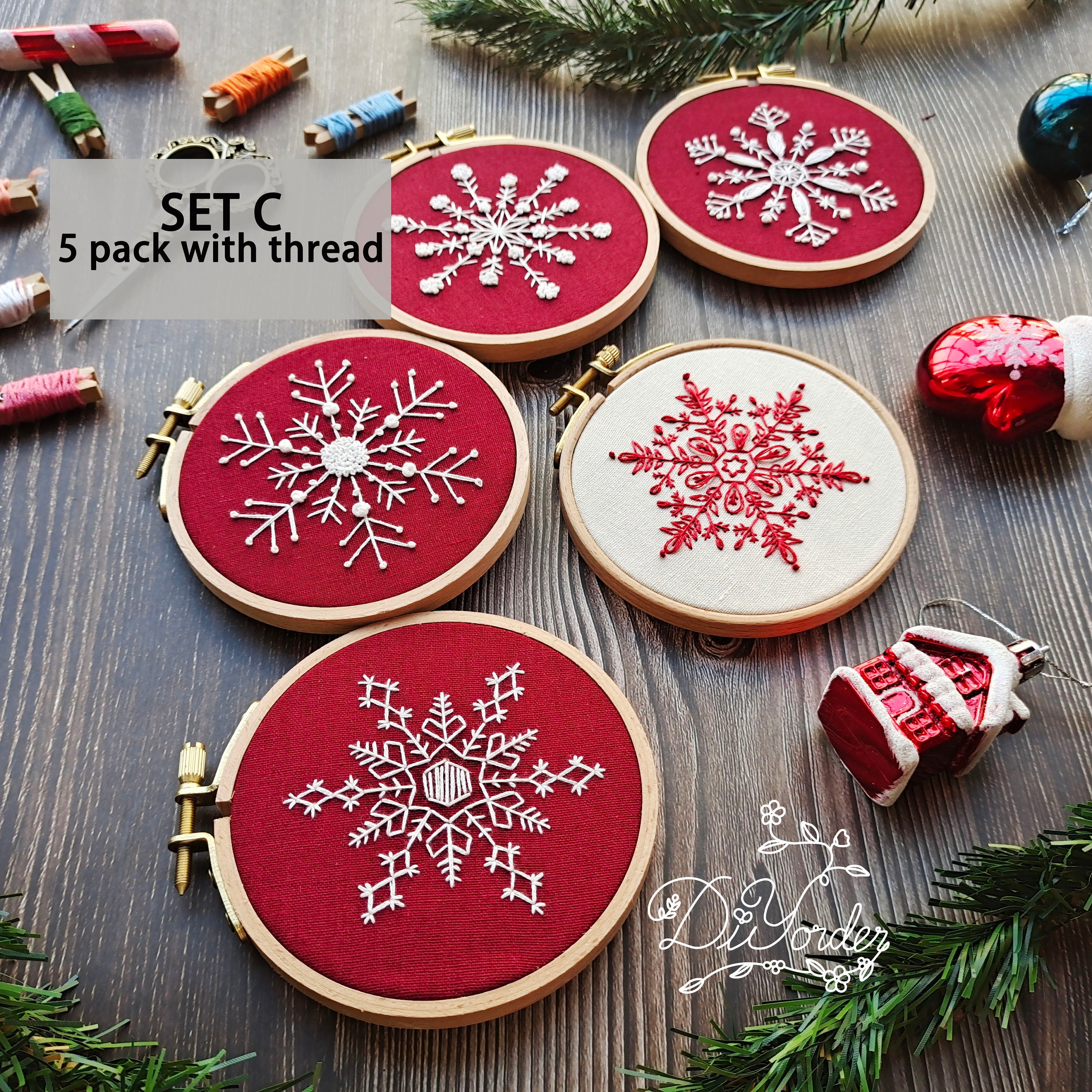 Christmas Ornament Kit, Embroidery Ornament DIY, Festive ornament,  Christmas lights, Ornament Craft Kit, Make At Home, Holiday Ornament Kit —  I Heart Stitch Art: Beginner Embroidery Kits + Patterns
