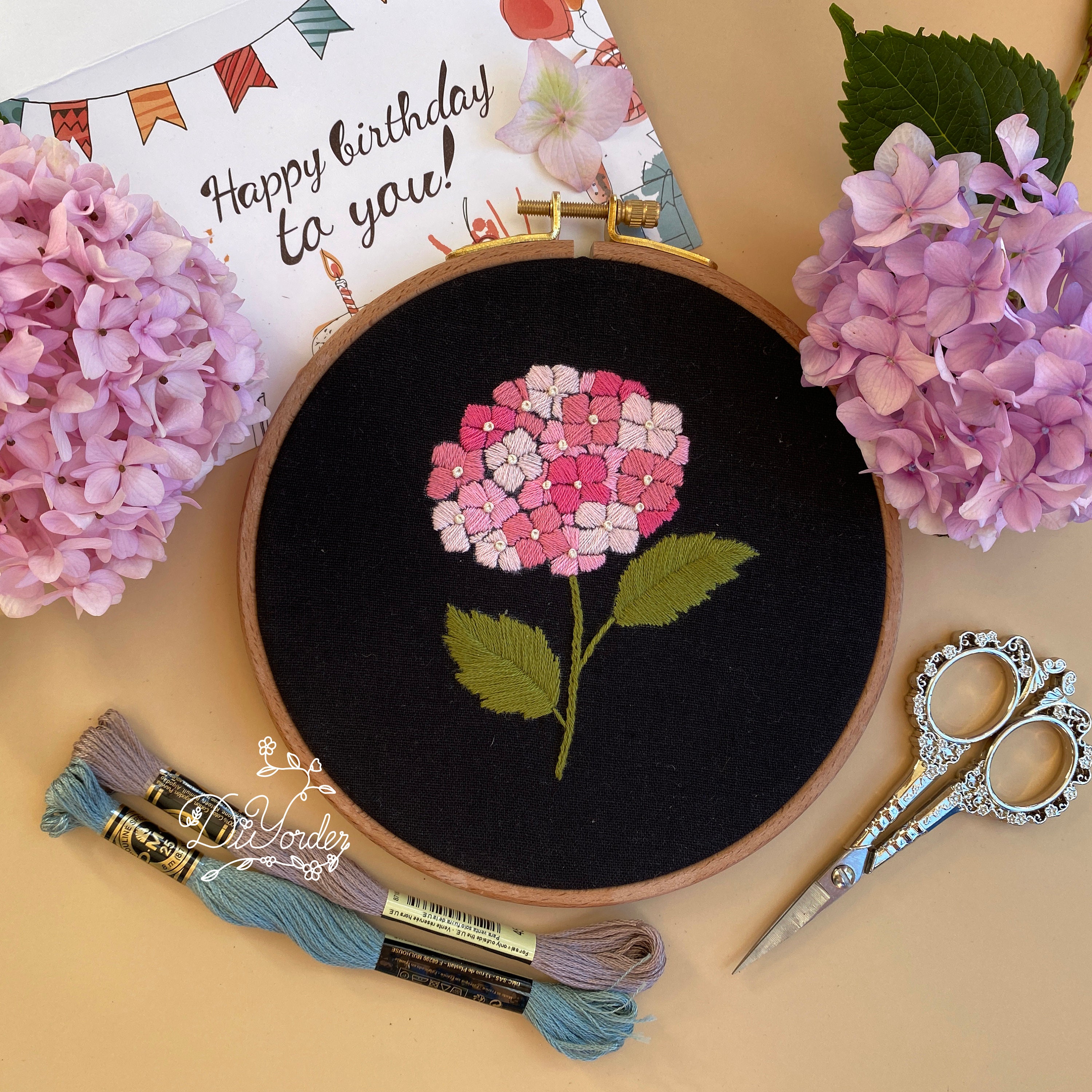 Pink Cosmos Flower Embroidery Kit Flowers Embroidery Kit Botanical  Embroidery Kit Cosmos Flower Needlecraft Kit Floral Embroidery 