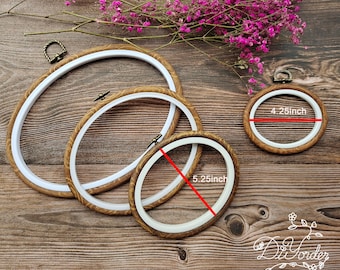 Oval Plastic Embroidery Hoop, Hoop,Plastic Imitation Hoop, Flexi Hoop for Hand Embroidery, Hoop Art, Embroidery Display