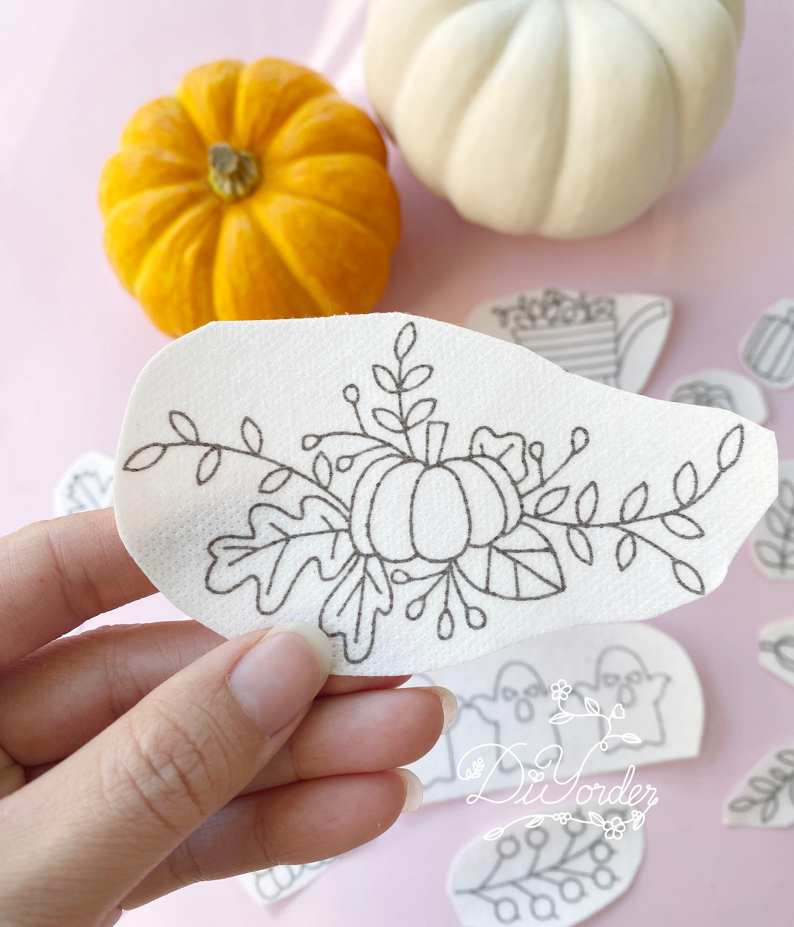 かぼちゃ刺繍スティック＆ステッチ：ハロウィンフラワーDIY（23種類