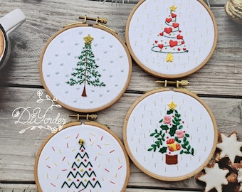 Christmas Tree  ornament kit - Christmas ornament Embroidery kit,Christmas gift,Christmas Decoration,Christmas wall art,Birthday Gift
