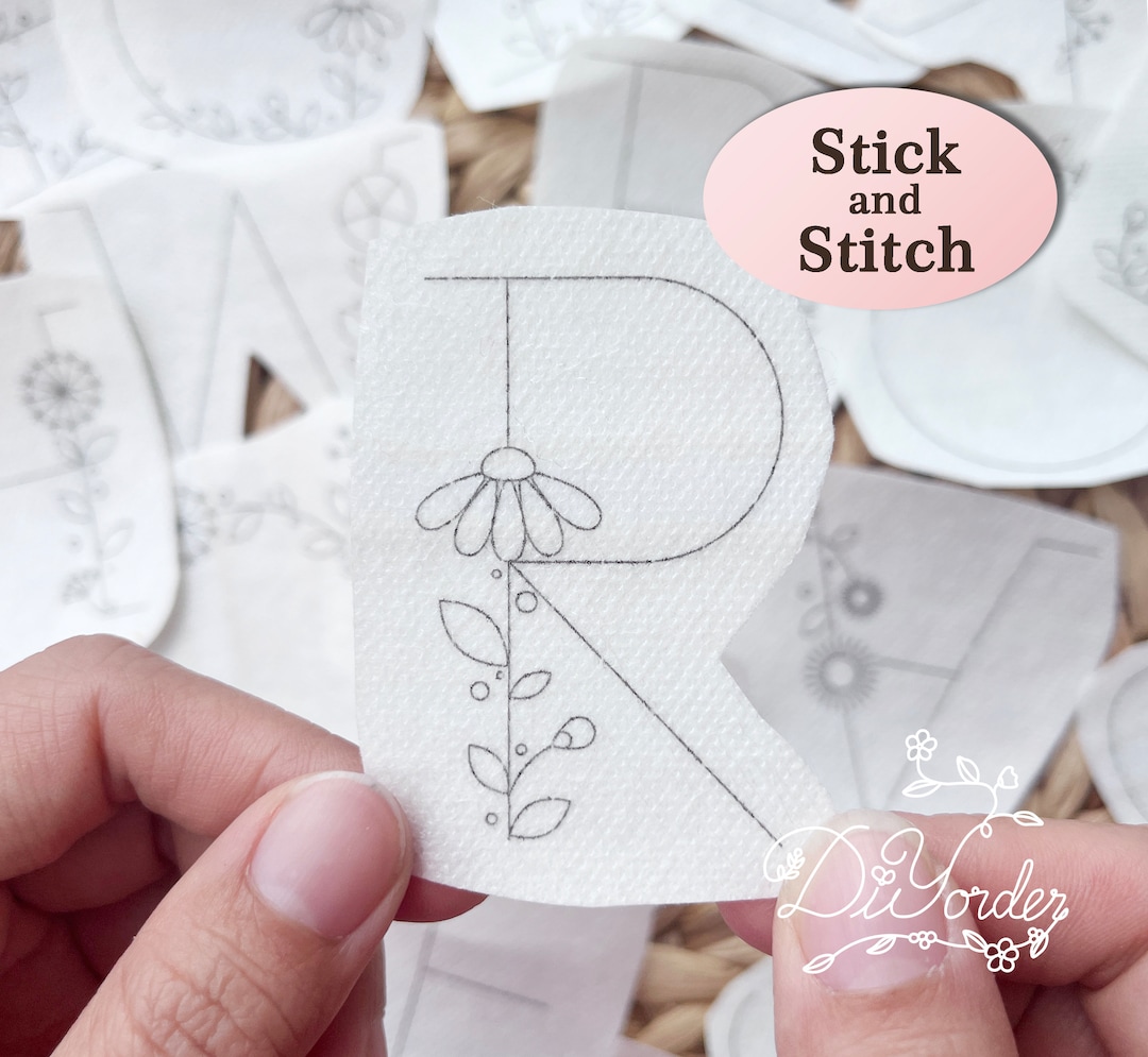 Alphabet Flower Embroidery Pattern: Letter Stick and Stitch - Etsy