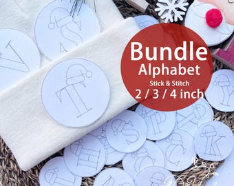 Christmas Alphabet A to Z Embroidery Pattern: Stick and Stitch Designs (PDF)