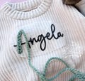 Name Stick and Stitch Embroidery,Embroidery Kit Sweater,Personalized Name Sweater,Flower embroidery Name,DIY Clothes embroidery, cloth stick