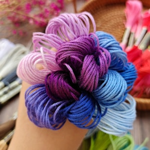 Colorful Embroidery Floss Skeins: Cotton Polyester Thread, 50 Pcs (8.7y)