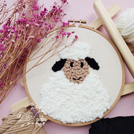Sheep Punch Needle Embroidery Kit - Stitched Modern