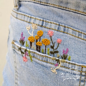 Pocket Flower Embroidery Pattern-pdf Embroidery Pattern Digital ...