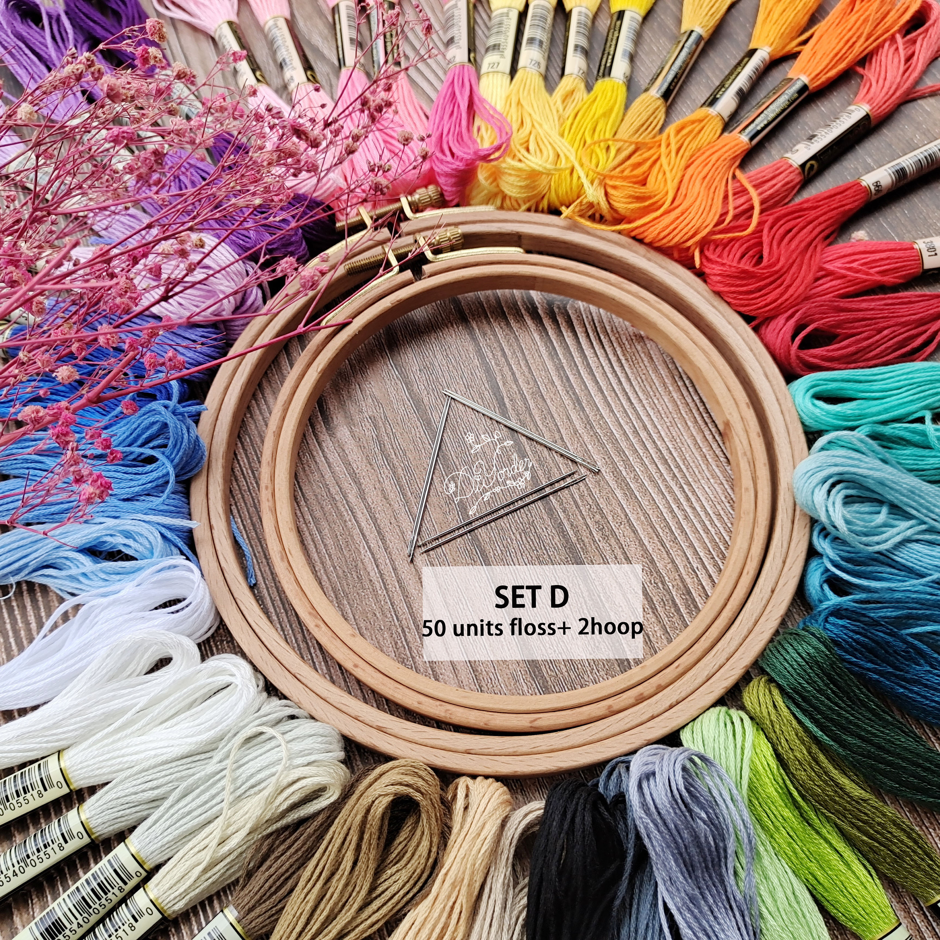 10 Essential Hand Embroidery Supplies: hoops, thread & floss, scissors,  needles, fabric(BASIC) 