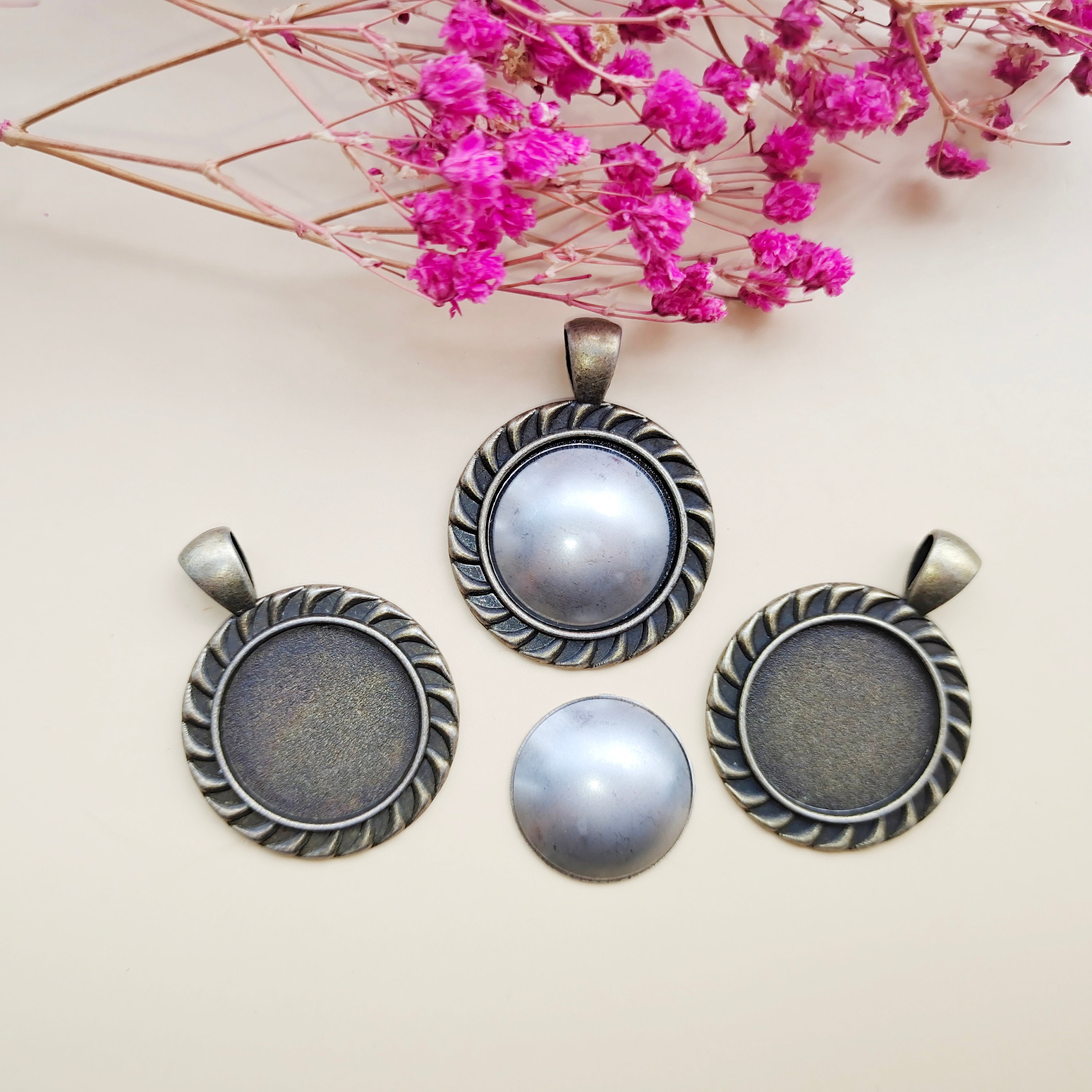 DIY blank pendant Round embroidery pendant Embroidery Etsy