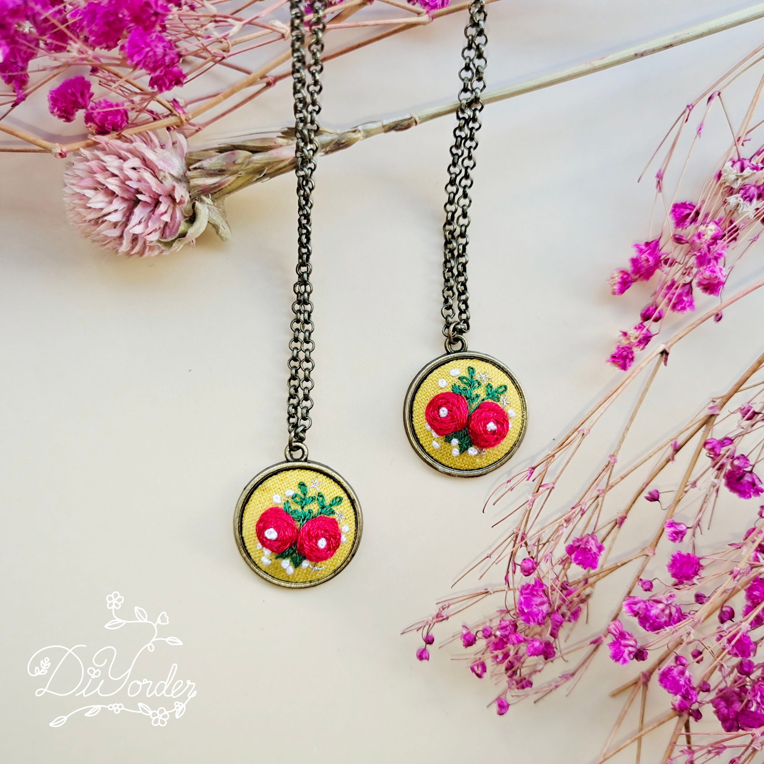 DIY Blank Pendant Round Embroidery Pendant Embroidery Etsy UK