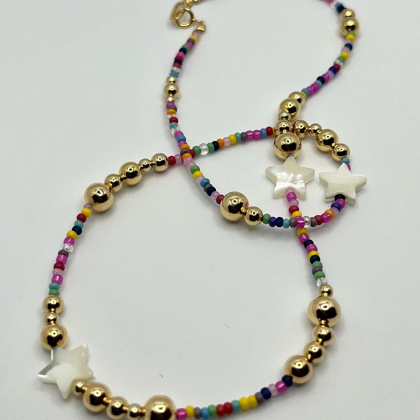 shellstar silverball beads necklace