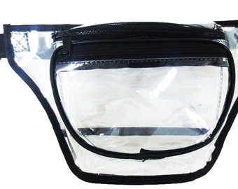 Clear Fanny Pack - 3 Pockets - Staduim Approved - Fits up to 50" Waist