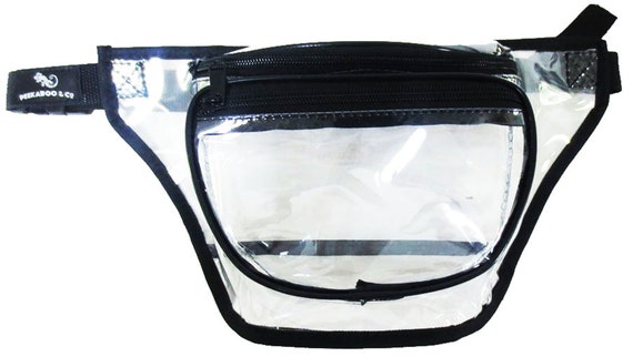Clear Fanny Pack - 3 Pockets - Staduim Approved - Fits up to 50" Waist