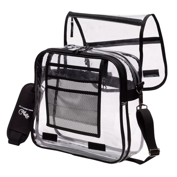 Clear Messenger Bag - 2 Compartments - Adjustable Strap