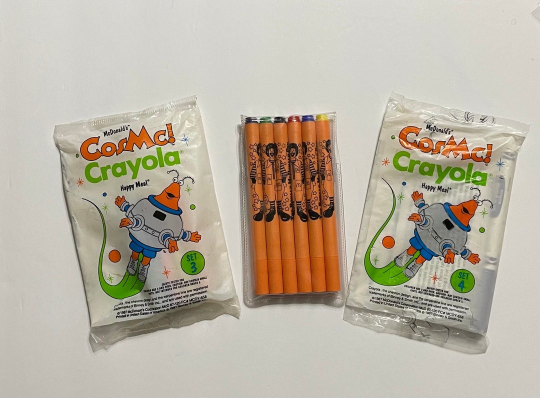 1987年 マクドナルド COSMAC Crayola ミールトイボックス 紙物 Vintage Mcdonald's Cosmic Crayola and Markers 70's and 80's