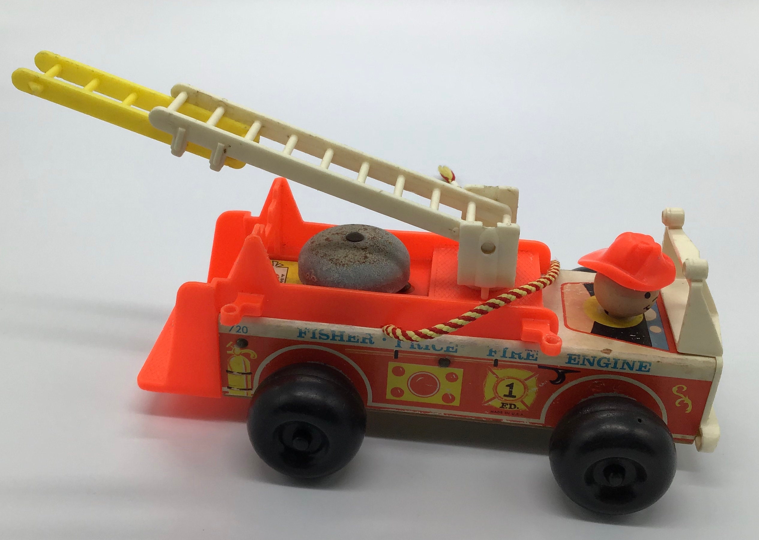 Vintage Fisher Price Fire Truck Pull Toy | Etsy