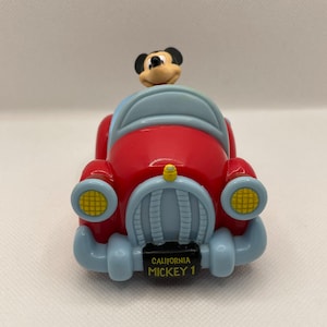 Disney Mickey Mouse Old Rare California Pull Back Race Car