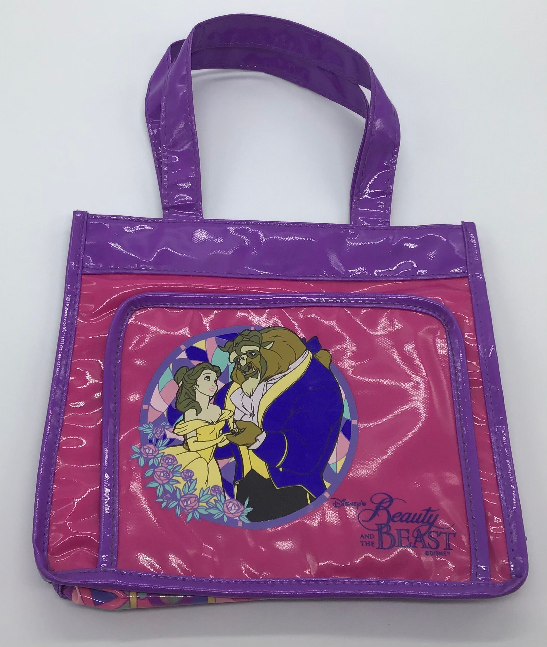 バッグ beauty:beast shoulder bag 90s cyber Vintage Disney's Beauty and the Beast Vinyl Tote Purse Bag ~ 90's