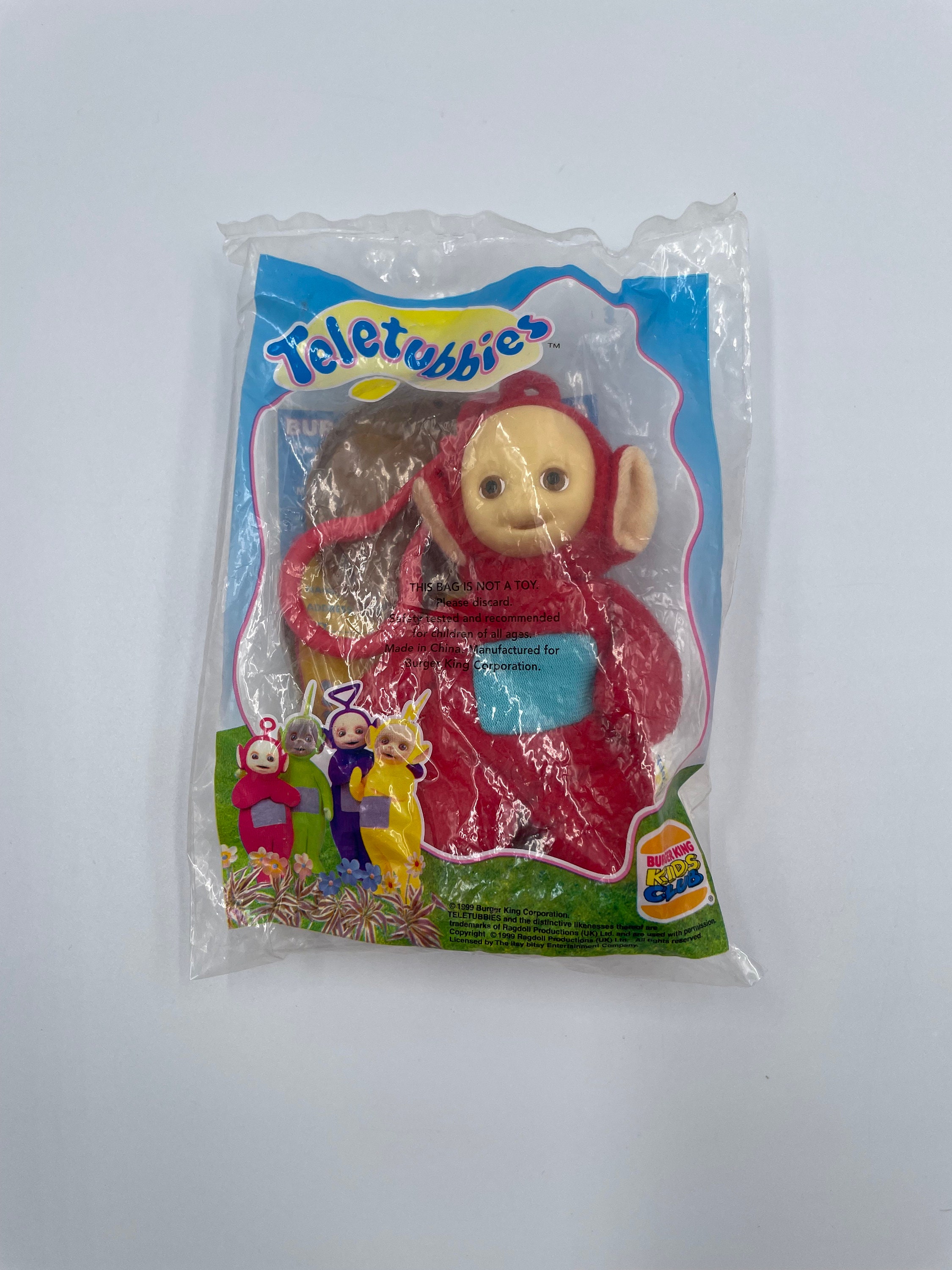 Vintage Red Teletubbies Clip-on Finger Puppet Burger King Kids