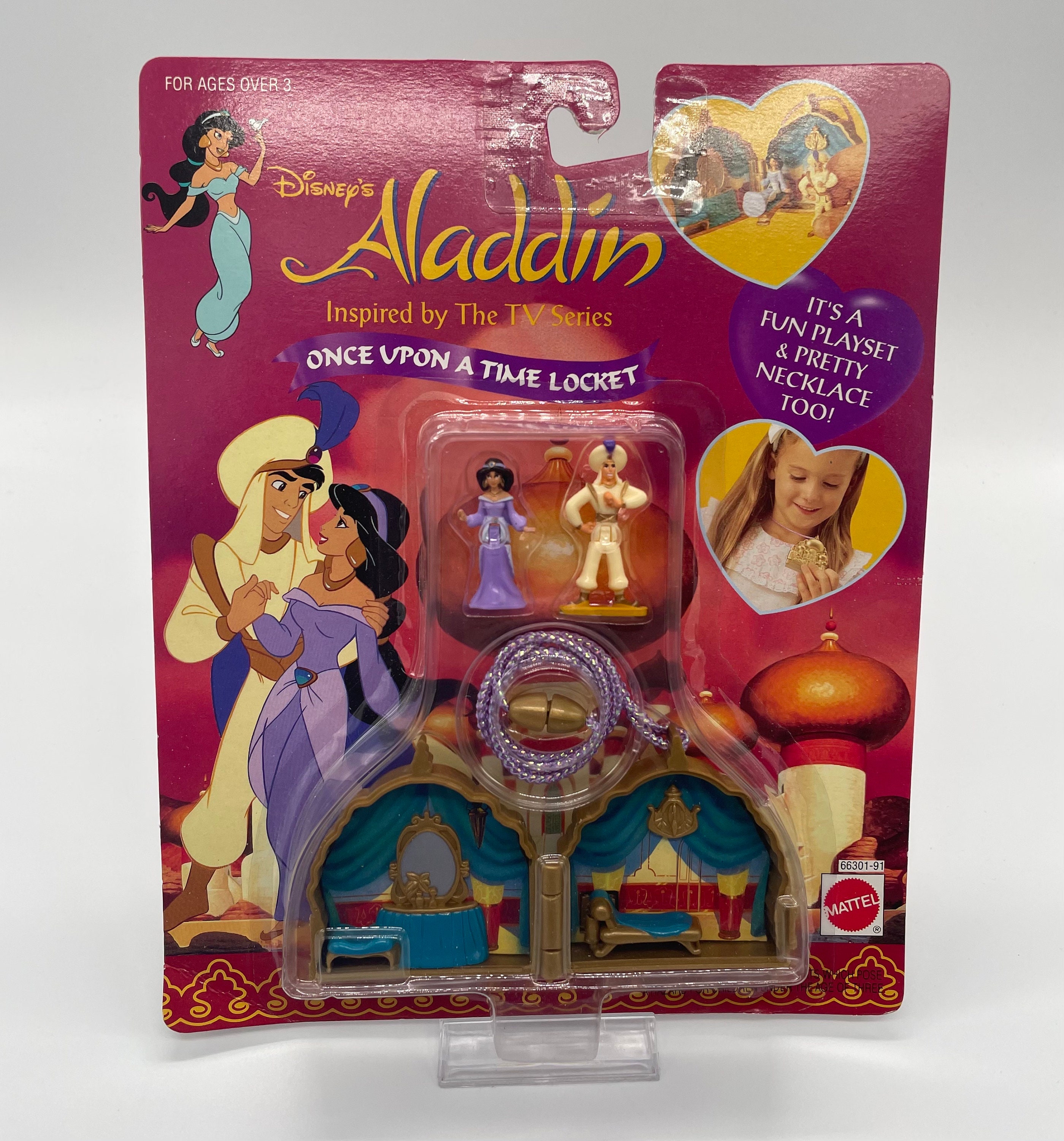Vintage Disney Once Upon A Time Locket ~ Aladdin ~ 90's NIP - Etsy