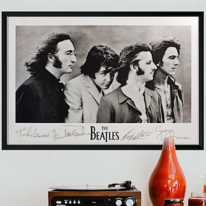 The Beatles Band Shot Signatures Poster 24 X 36