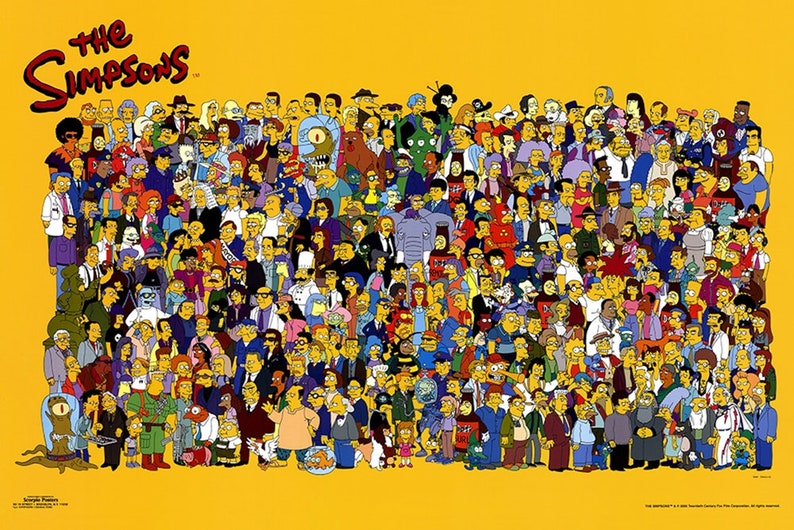 The Simpsons Cast Iconic Poster 24 x 36 inches Etsy