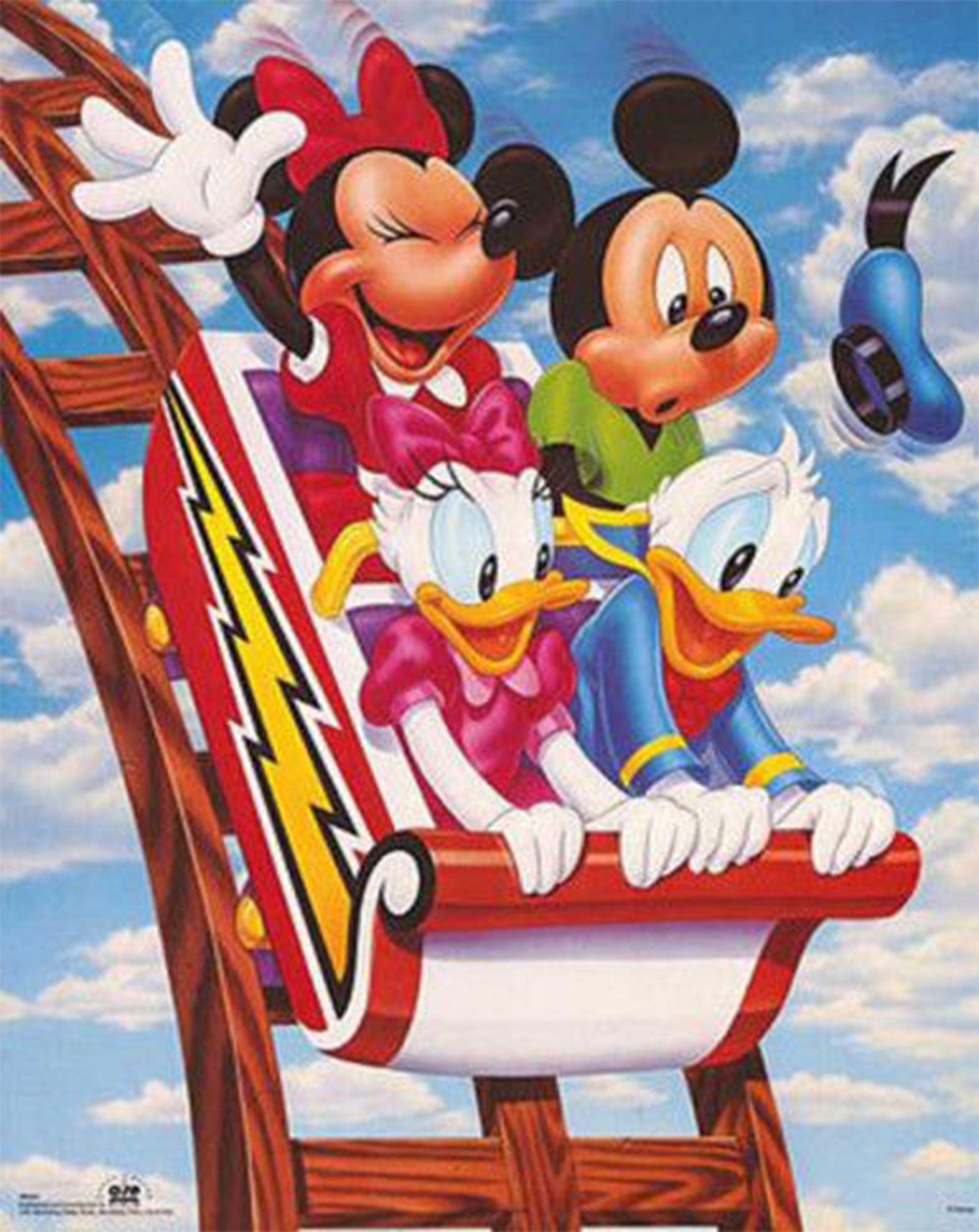 Disney Mickey Mouse Roller Coaster Vintage Poster 16 x 20 | Etsy