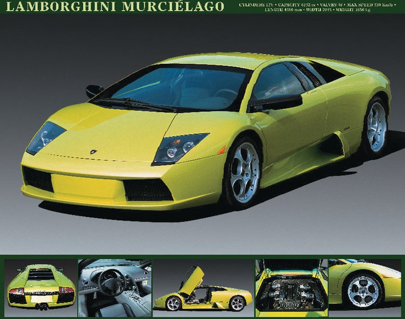 Lamborghini Murcielago Photo Art Print Poster Vintage Iconic Poster Size 16 x 20