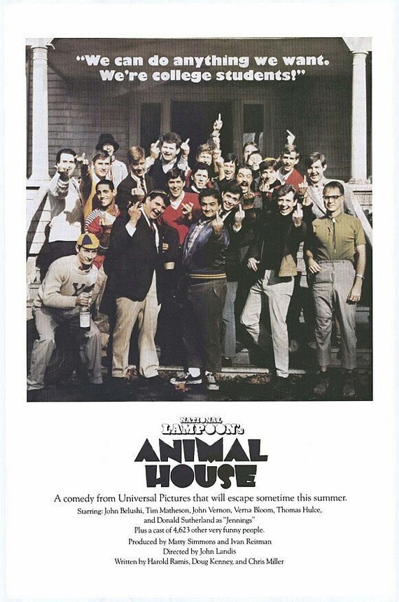 CAST FROM THE 1978 FILM "ANIMAL HOUSE" JOHN BELUSI 8X10 PUBLICITY PHOTO ZY-476 
