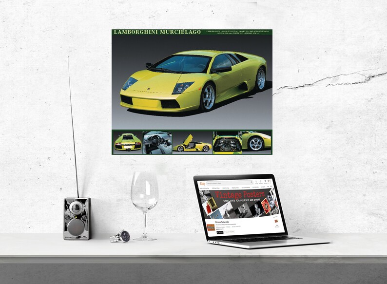 Lamborghini Murcielago Photo Art Print Poster Vintage Iconic Poster Size 16 x 20