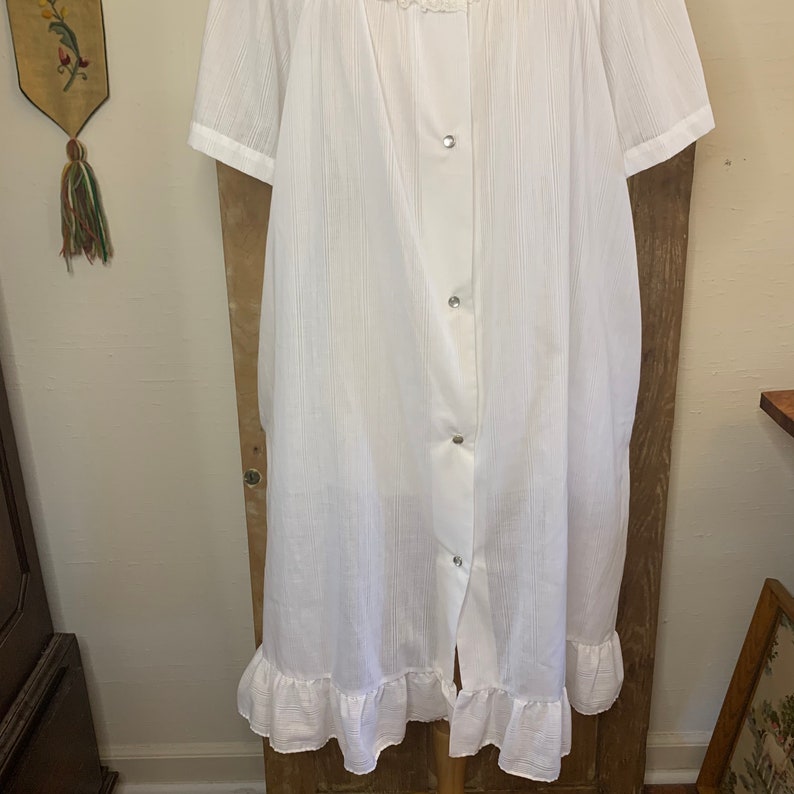 VTG Embroidered Snap Front Nightgown/house Dress Etsy