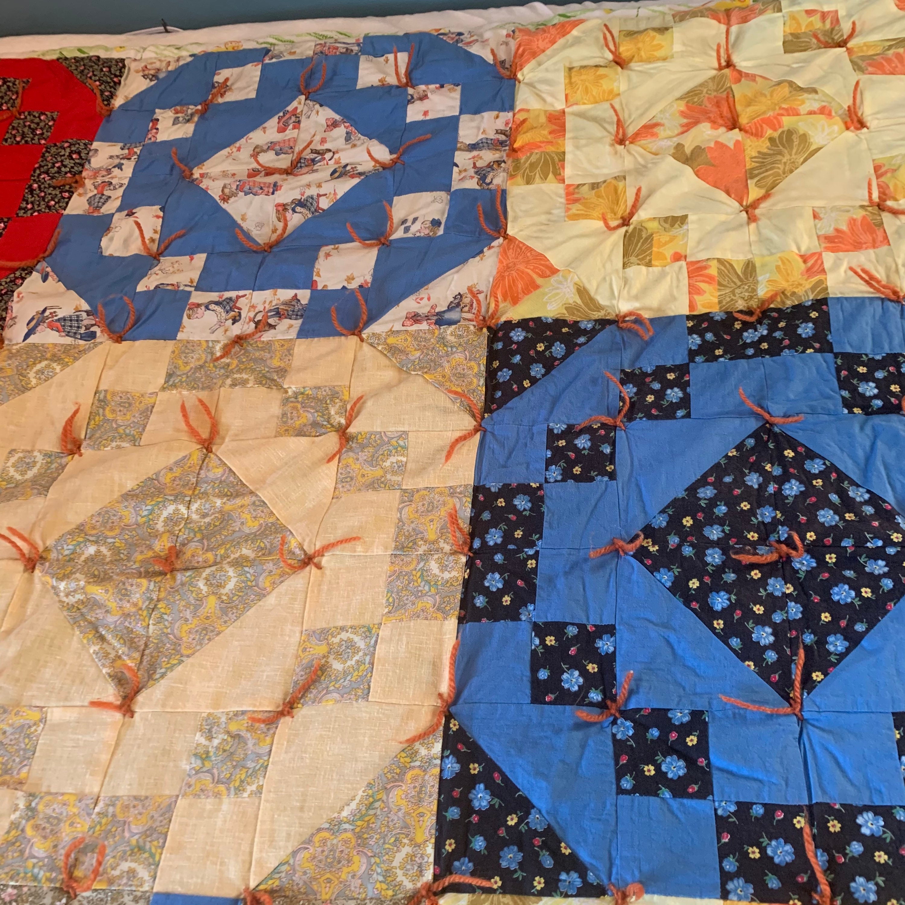 Vintage handmade quilt twin sized Etsy