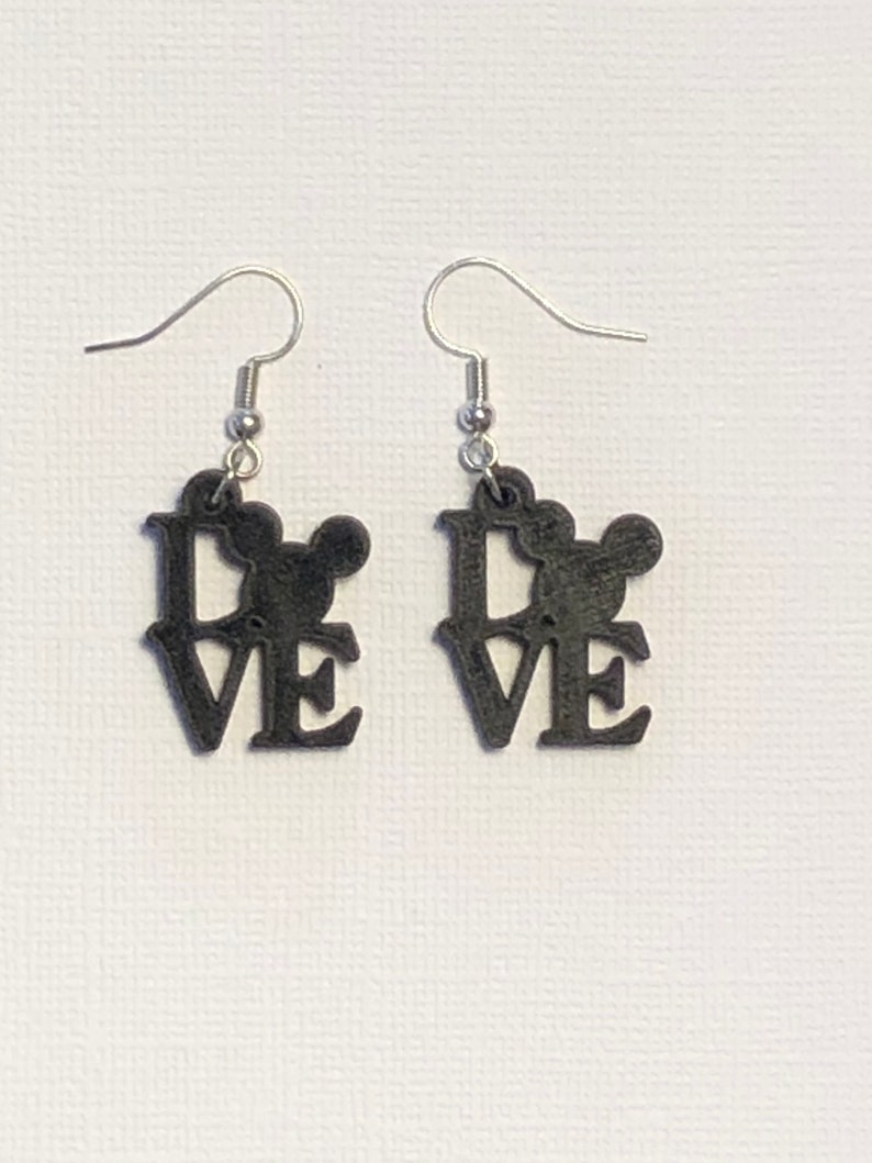 Mickey Mouse Wood Dangle Earrings Disney Wooden Earrings Mickey Mouse Wooden Earrings Mickey Earrings Gift Mickey Lover/'s Gift