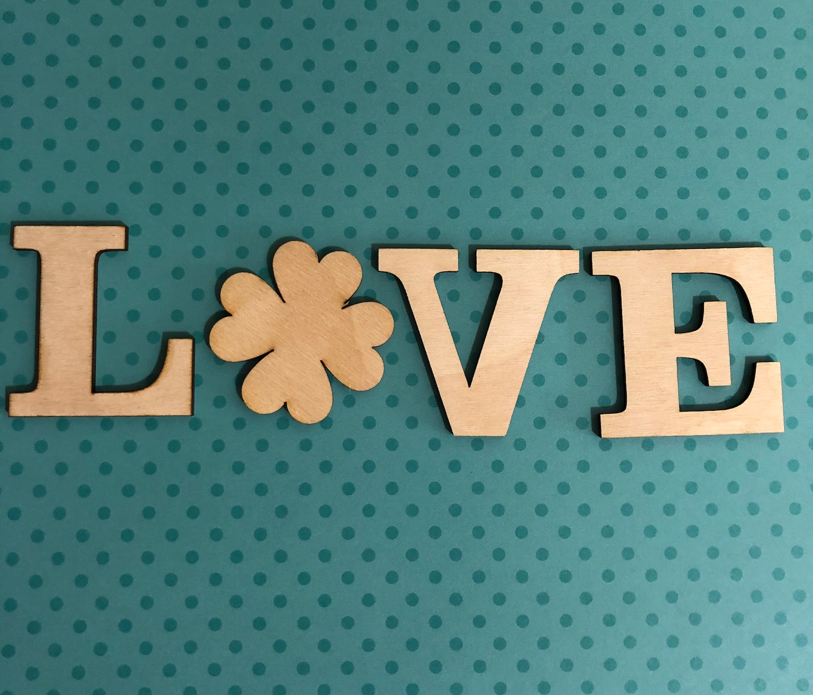 Irish Love Wood Cut Out Wooden Irish Love Word With Clover Etsy