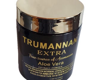 Trumannan extra aloë vera-extractpoeder 40 procent acemannaan, gelijk aan 250 capsules