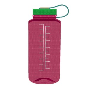 Water Bottle Embroidery File: Measuring Lines, 4 Sizes (Digital Download)