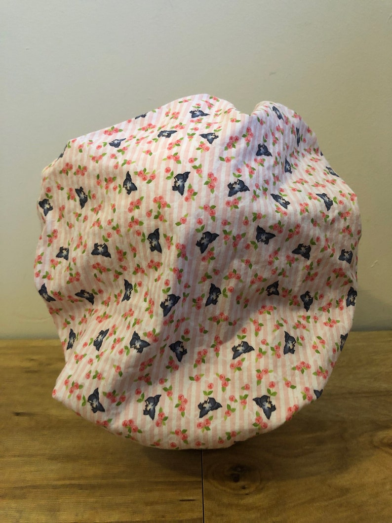 Surgical Caps Scrub Caps Pink Roses and Blue Birds Bouffant Cap Style Scrub Cap for Women