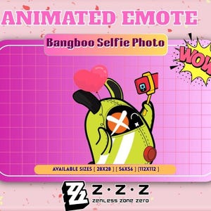 Animated Bangboo Selfie Photo Emote /  Zenless Zone Zero | Twitch | Discord | YouTube | Streaming / Bangboo Amillion / Selfie Photo
