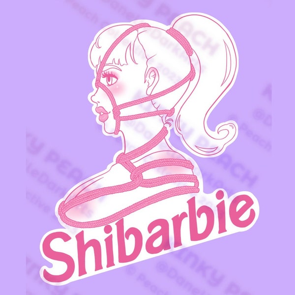 Shibarbie Sticker / Shibari Barbie BDSM Fetish Bondage Bound Rope Bottom Bimbo Sissy Submissive Dominatrix Domme Kinbaku Tied Up Suspension