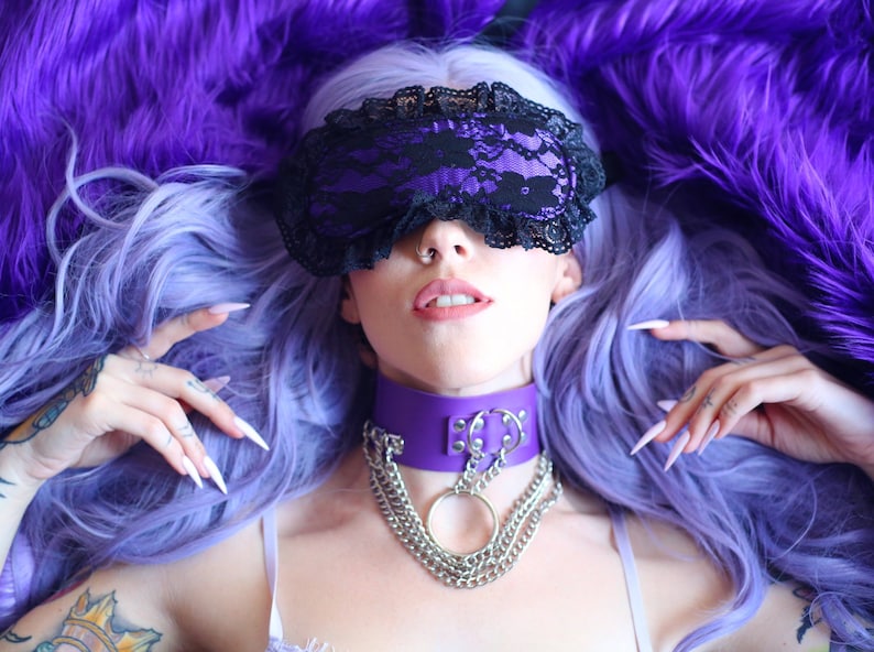 Spoiled Princess Satin Lace Blindfold / BDSM Bondage Goth Punk Fetish Masochist Sadist Slave NSFW DDLG Babygirl abdl kawaii brat little baby 