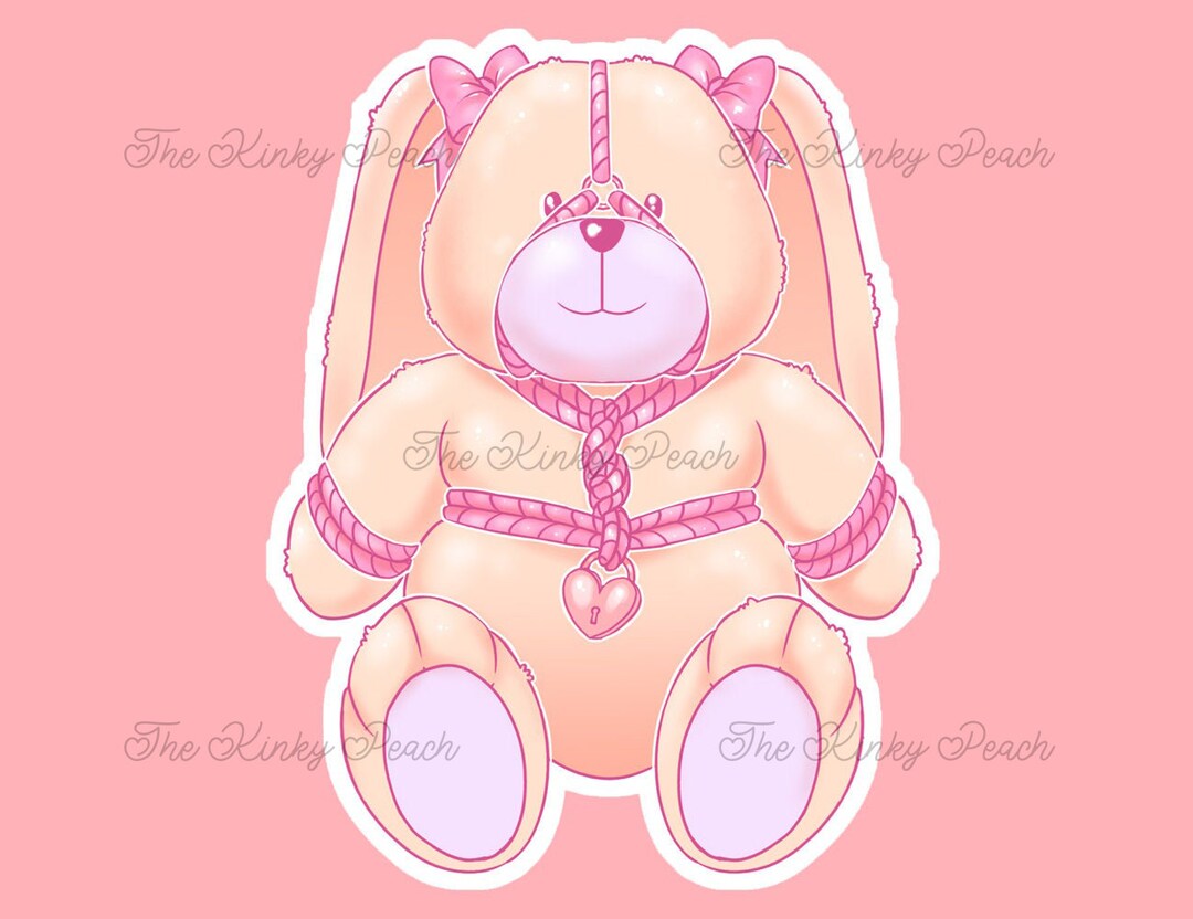 Bella the Rope Bunny Sticker / Kinky BDSM DDLG ABDL Fetish Plushie